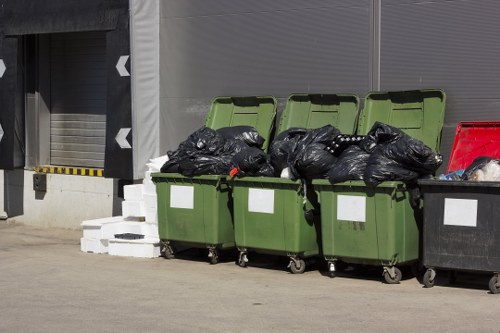 Various types of construction waste materials